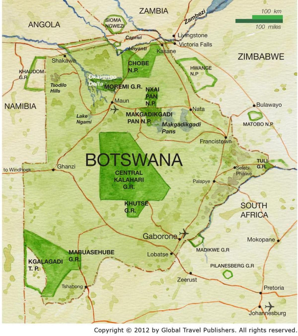 মানচিত্র Botswana খেলা মজুদ