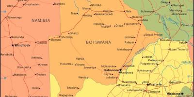 মানচিত্র Botswana দেখাচ্ছে সব গ্রাম